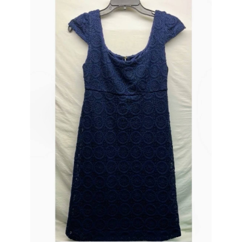Lilly Pulitzer Laurent Navy Zanzibar Lace Empire Waist Dress 003550 Size 00 - Picture 4 of 11